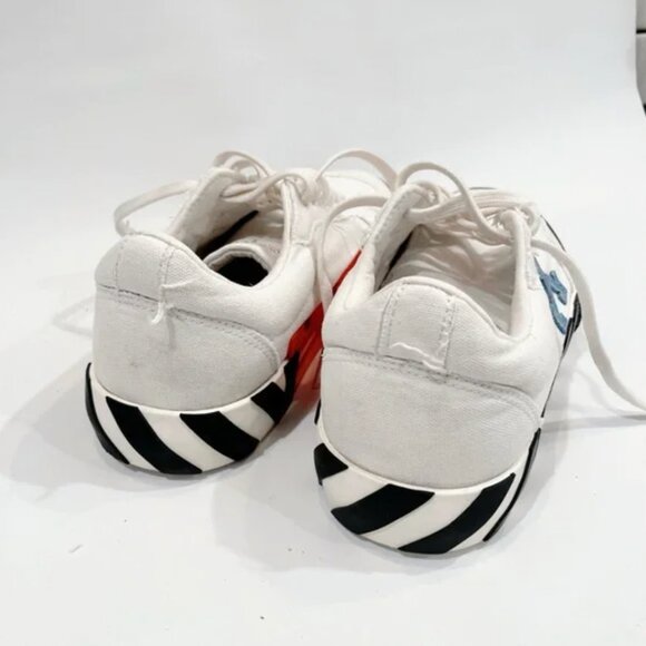 OFF WHITE Vulcanized Low White Black Logo Sneakers 39/US 9 - Picture 12 of 13